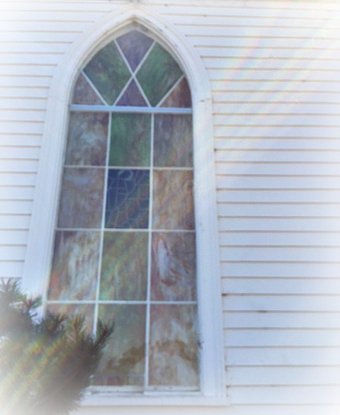 frosted church window
